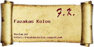 Fazakas Kolos névjegykártya